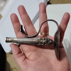 Vintage Spoon Knife Bud vase  Marked "PRESTIGE **** PLATE" Silverplate Rare